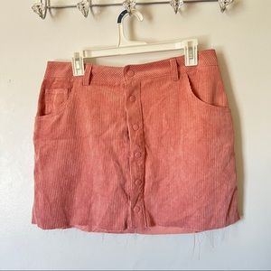 Pink Corduroy Skirt
